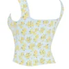 Juana Soft Blue Vintage Floral Print Cotton Top