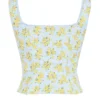 Juana Soft Blue Vintage Floral Print Cotton Top