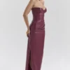 Juliana Cabernet Vegan Leather Midi Dress