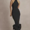 Juniper Black Peplum Midi Dress