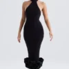 Juniper Black Peplum Midi Dress