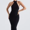 Juniper Black Peplum Midi Dress