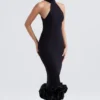 Juniper Black Peplum Midi Dress