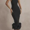 Juniper Black Peplum Midi Dress