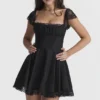 Kaia Black A-Line Mini Dress
