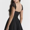 Kaia Black A-Line Mini Dress