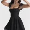 Kaia Black A-Line Mini Dress