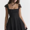 Kaia Black A-Line Mini Dress