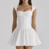 Kaia White Cotton Mini Dress