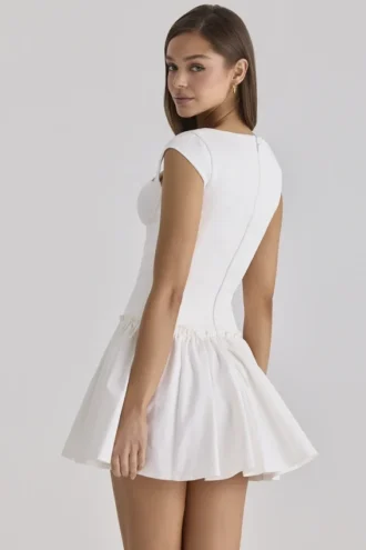 Kaia White Cotton Mini Dress