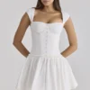 Kaia White Cotton Mini Dress