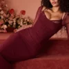 Katarina Wine Maxi Dress