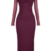 Katarina Wine Maxi Dress