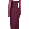 Katarina Wine Maxi Dress