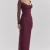 Katarina Wine Maxi Dress