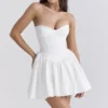 Katherine White Strapless Corset Mini Dress