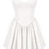 Katherine White Strapless Corset Mini Dress