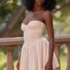 Katherine White Strapless Corset Mini Dress