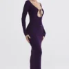 Keana Grape Ribbed Knit Maxi Dress