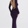 Keana Grape Ribbed Knit Maxi Dress