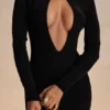 Keeya Black Knit Maxi Dress