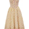 Kelly Royal Rose Print Corset Midi Sundress