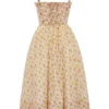 Kelly Royal Rose Print Corset Midi Sundress
