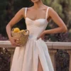 Kelly White Corset Midi Sundress