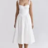 Kelly White Corset Midi Sundress