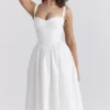 Kelly White Corset Midi Sundress