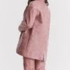 Kiera Warm Pink Vegan Leather Oversized Blazer
