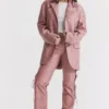 Kiera Warm Pink Vegan Leather Oversized Blazer