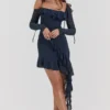 Kiki French Navy Ruffle Mini Dress