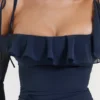 Kiki French Navy Ruffle Mini Dress