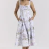 Kim Lilac Floral Cotton Midi Sundress