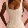 Kira Ivory Satin Gathered Maxi Dress