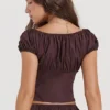Kitty Rich Brown Gathered Top