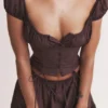 Kitty Rich Brown Gathered Top