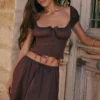 Kitty Rich Brown Gathered Top