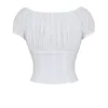 Kitty White Gathered Top