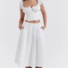 Kitty White Gathered Top