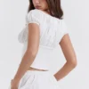 Kitty White Gathered Top