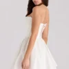 Kristiana Ivory Cotton Strapless Corset Mini Dress