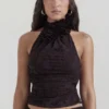 Kyra Cocoa Halter Top