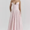 Lady Ballerina Pink Strapless Midi Dress