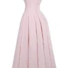Lady Ballerina Pink Strapless Midi Dress