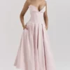 Lady Ballerina Pink Strapless Midi Dress