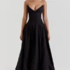 Lady Black Strapless Midi Dress
