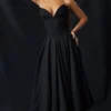 Lady Black Strapless Midi Dress
