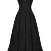 Lady Black Strapless Midi Dress